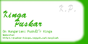 kinga puskar business card